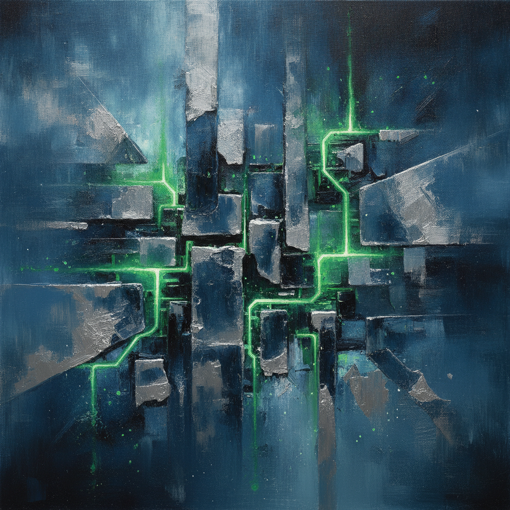 Digital neural network lines intersecting with global economic charts and human figures.