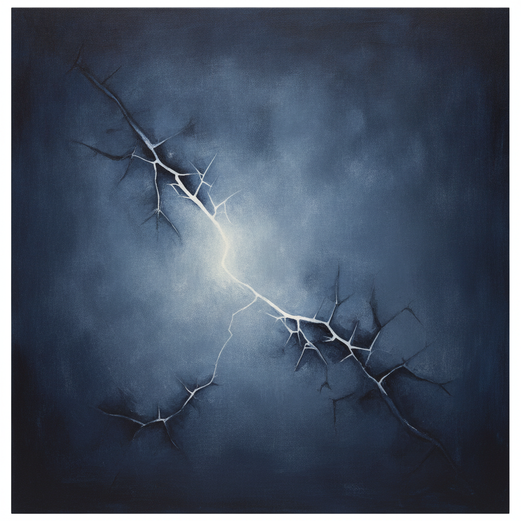 Abstract image of interconnected lines symbolizing a complex nervous system finding balance and peace after trauma.
