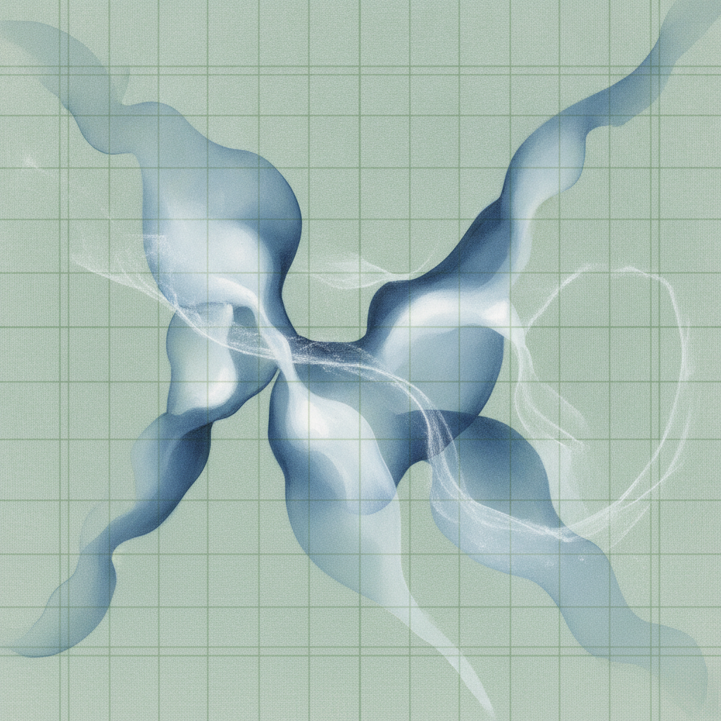 An abstract depiction of genetic code interacting with environmental elements, suggesting change.
