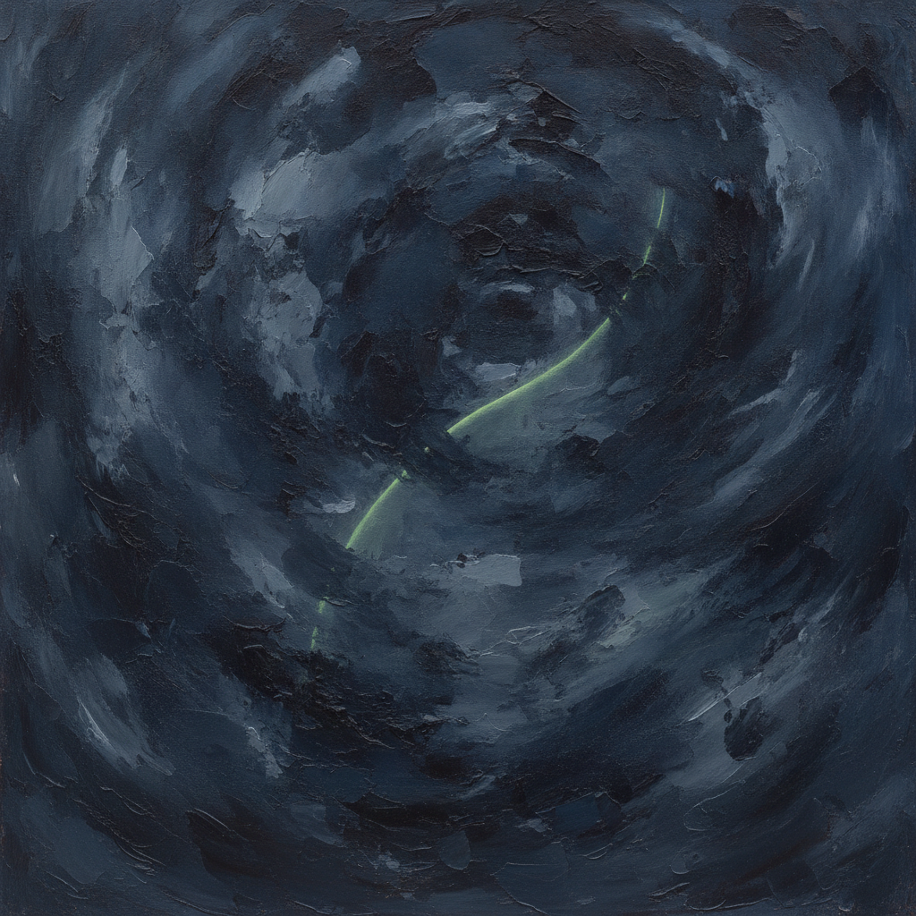 Abstract image depicting a person finding calm and clarity amidst chaotic, swirling lines, symbolizing emotional recover