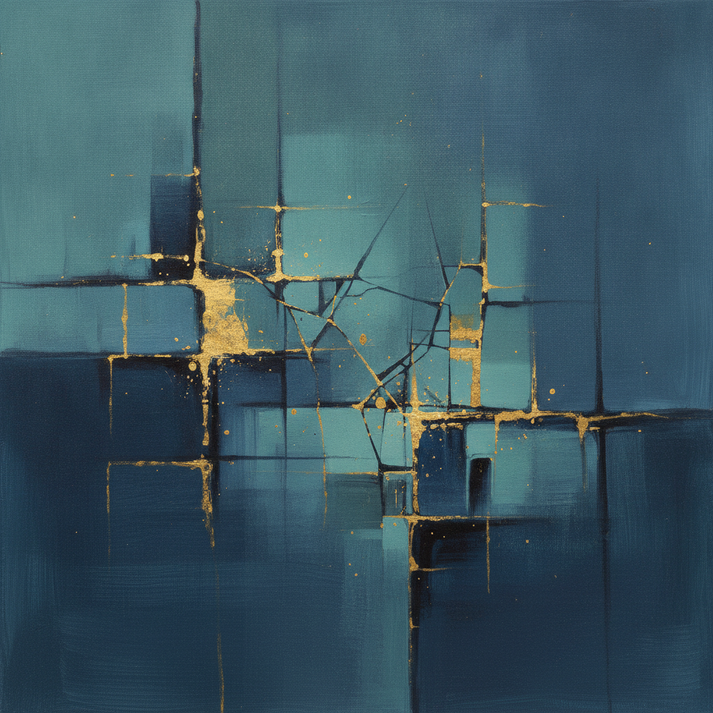 Abstract image of a person navigating complex digital pathways, symbolizing individual agency in the AI-driven future.