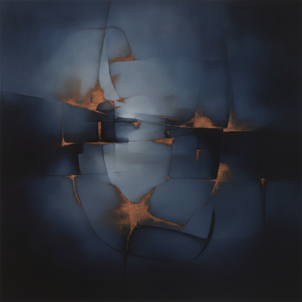 Abstract art of a person's silhouette, with internal glowing lines representing body sensations and hidden memories.