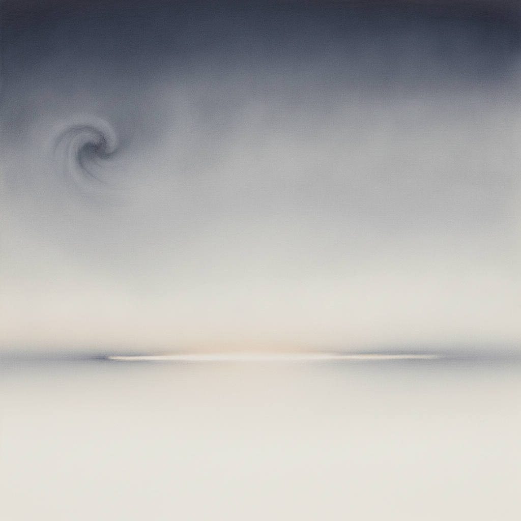 Abstract artwork depicting a subtle flow of understanding between two indistinct forms.