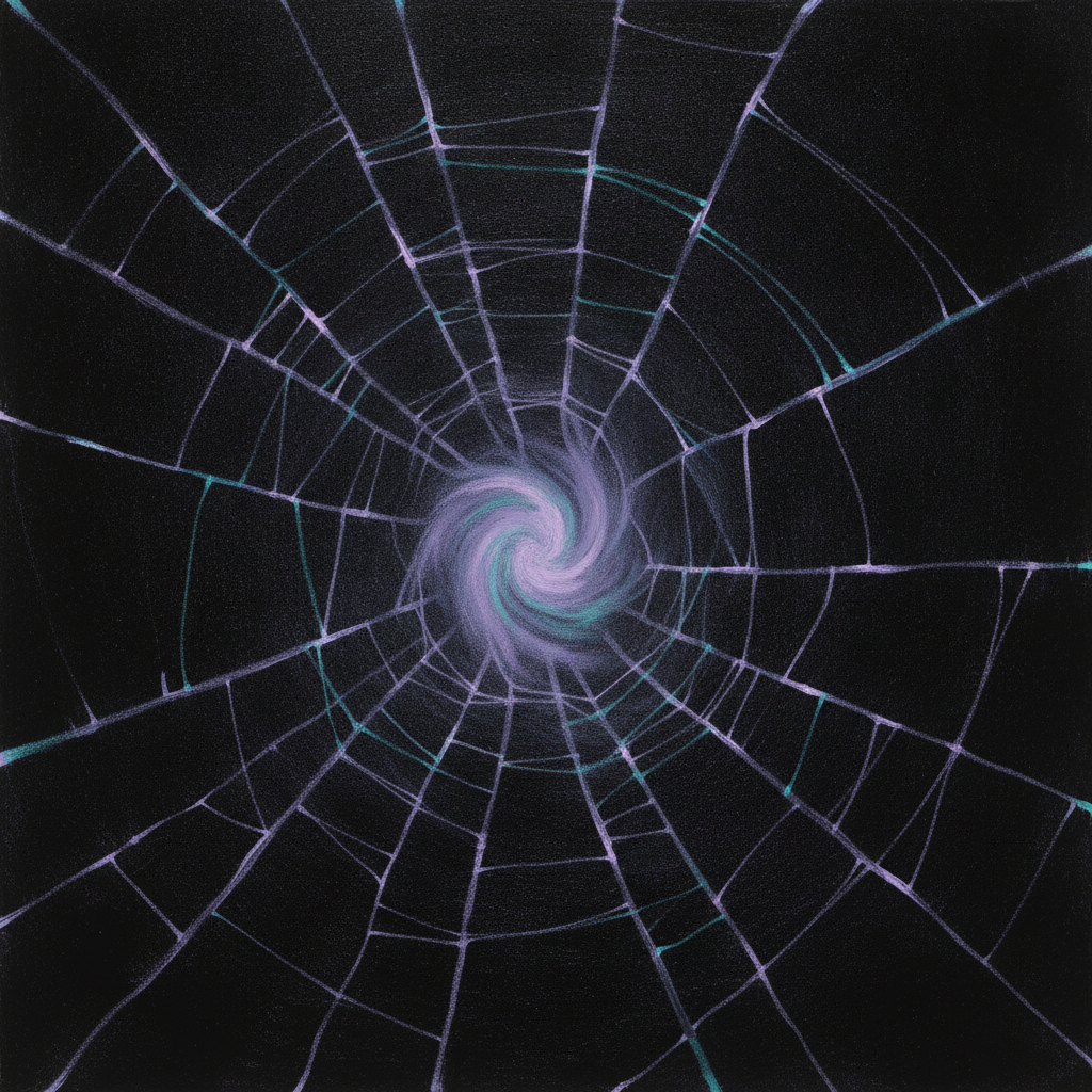 Abstract image showing invisible hands or strings manipulating a person's desires in a digital landscape.