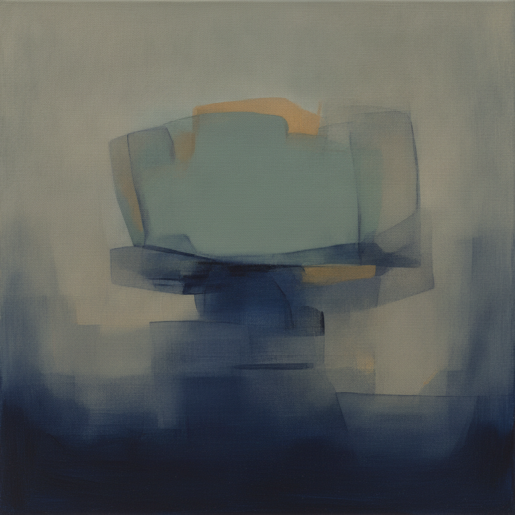 Abstract image of layered textures and subtle culinary elements, representing the complex meaning of food.