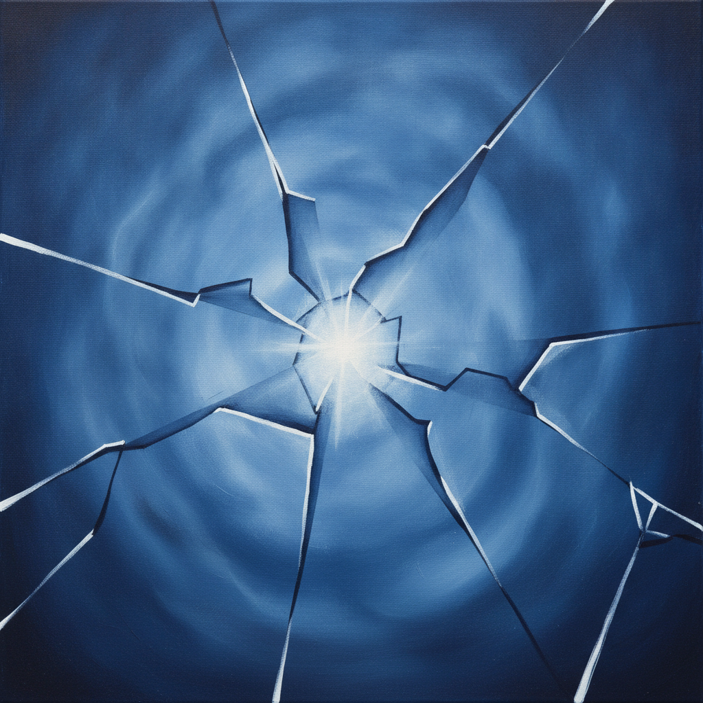 Abstract depiction of human intellect facing digital influence, with glowing lines and cognitive structures.
