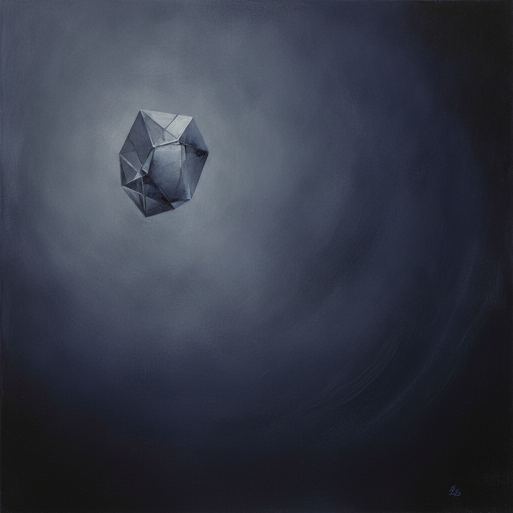 Abstract image depicting a single clear thought emerging from a complex, swirling background, representing clarity amids