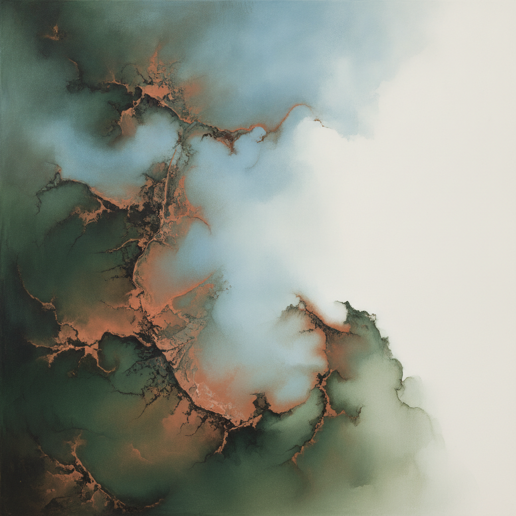 Abstract art of an ancient tree with fresh, new growth, symbolizing continuous and unconventional human development.