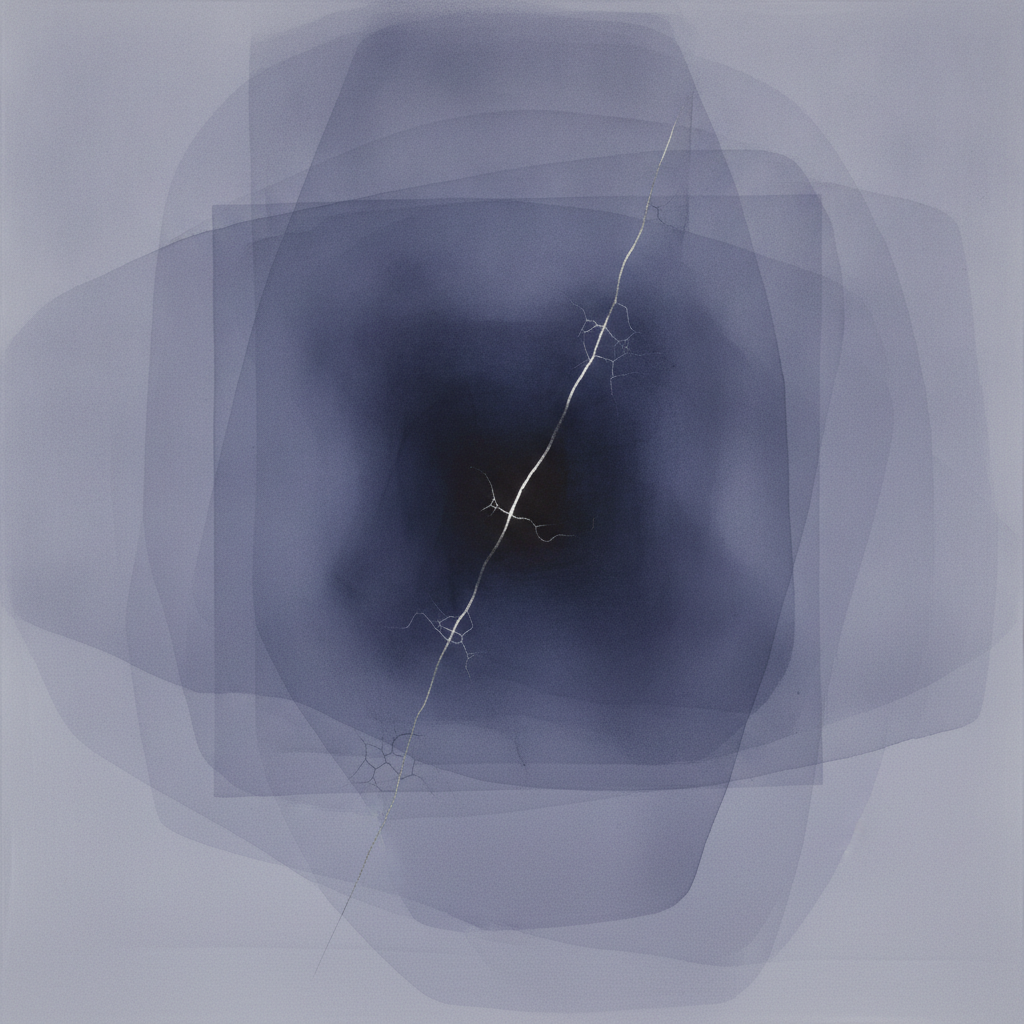 Abstract art depicting the lasting effects of childhood trauma on an adult's mind and body.